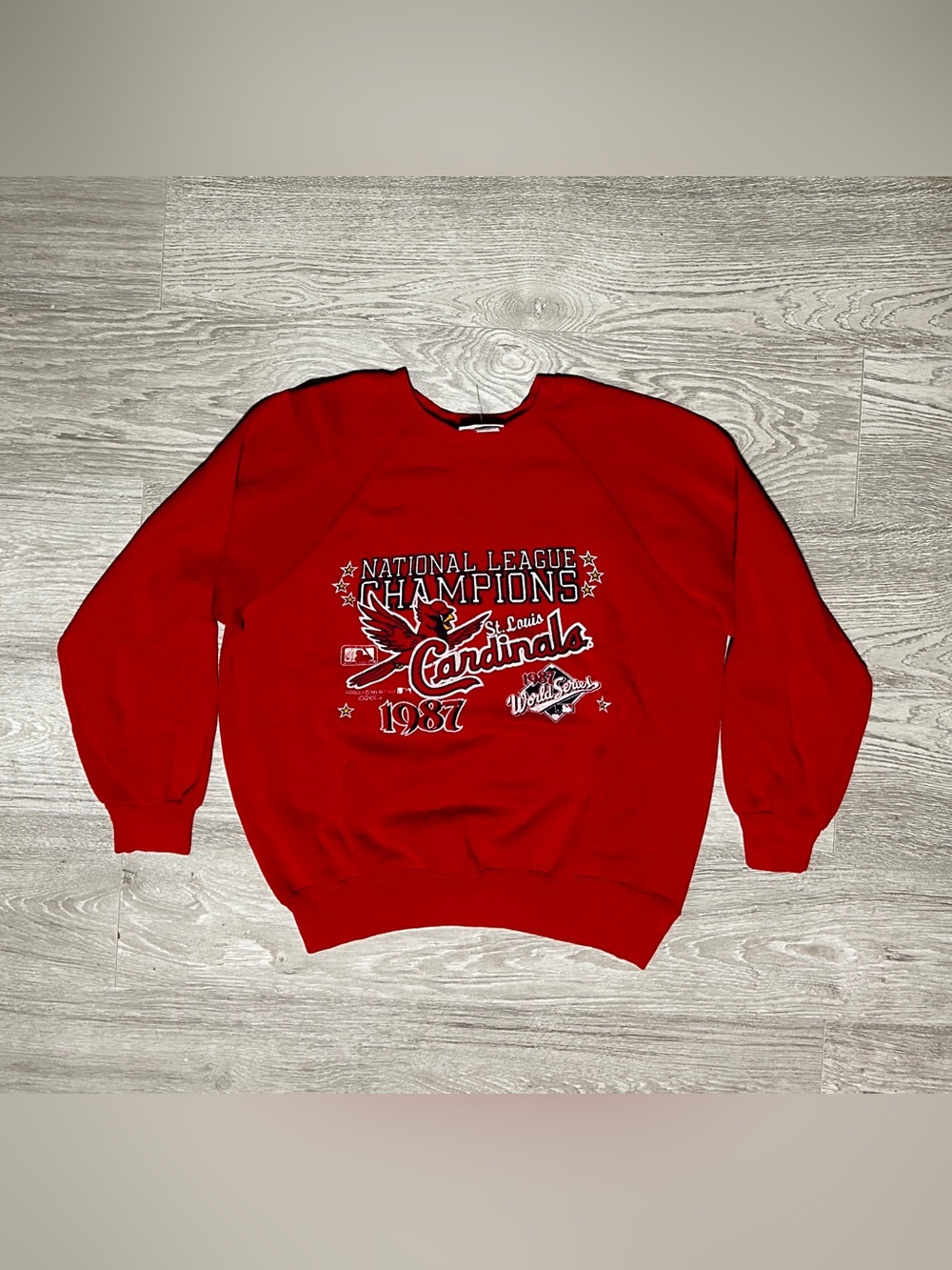 1987 St. Louis Cardinals National League Champions MLB Red Crewneck Sweatshirt